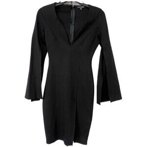 Fashion Nova V-Neck Black Dress-Size XS